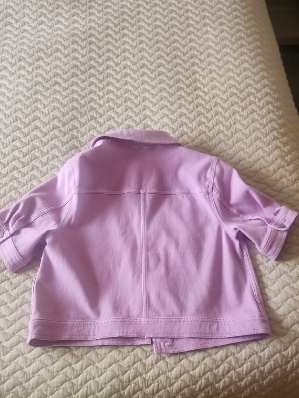 Talbots Lavender Short Sleeve Crop Jacket - Picture 8 of 9
